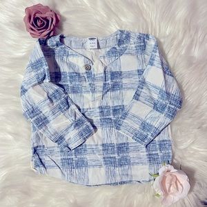 ✨Old Navy 12-18 Month Checkered Button Up Long Sleeve New🚫🏷️✨